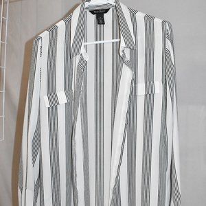 White button down shirt with black strippes